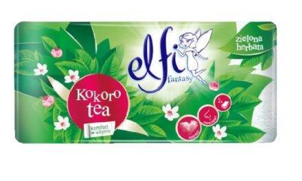 Papier toaletowy ELFI Fantasy Zielona Herbata 3 warst A’8*10, 22wor/paleta