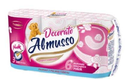 Papier toaletowy ALMUSSO DECORATO A’6*6/36 wor różowy