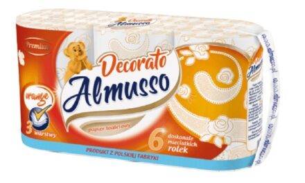 Papier toaletowy ALMUSSO DECORATO A’6*6/36 wor pomarańczowy